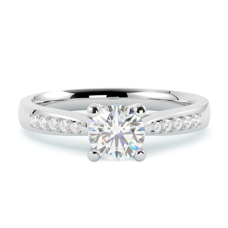 Pierścionek z diamentem Grace – złoto białe 585 – GOLDPORT